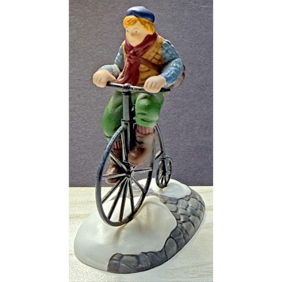 Vintage Dept 56 New England Village Series Pennyfarthing Pedaling No Box - Picture 2 of 9